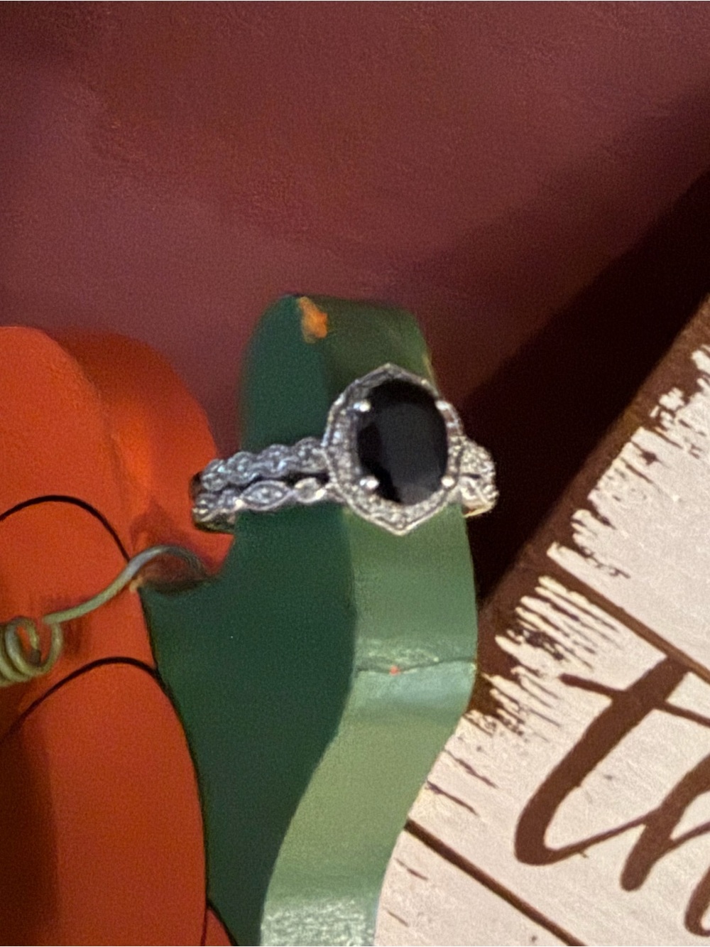 Zales Sterling Silver Black Onyx Halo Ring - Silver & Black